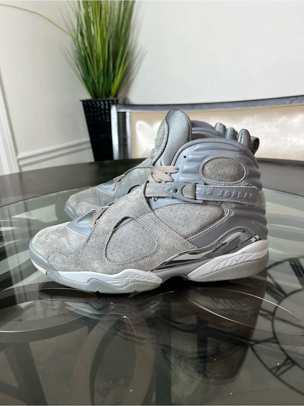 Nike Air Jordan 8 Cool Grey Suede Sz 10
